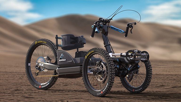Bowhead adaptive e-bike in desert - SOLIDWORKS What's New 2024