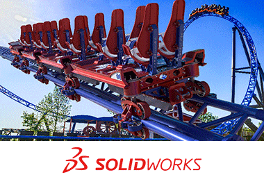 SOLIDWORKS 3D rendering of rollercoaster