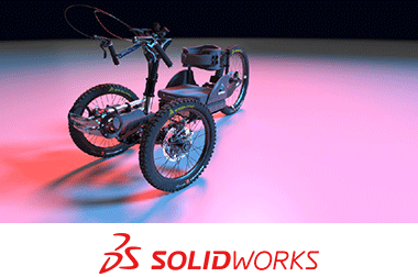 SOLIDWORKS 3D rendering of Bowhead e-bike